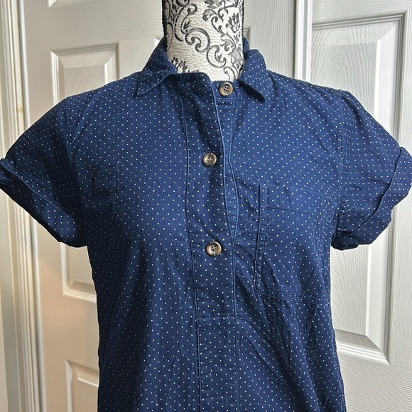 J Crew Blue Polka Dot Shift Dress S Simple Ele - Picture 2 of 6